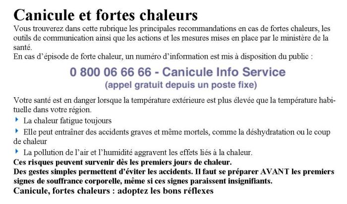 Alerte jaune canicule 2017