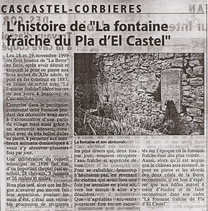 Fontaine fraîche, par Antoine Villa, 10 Février 2002