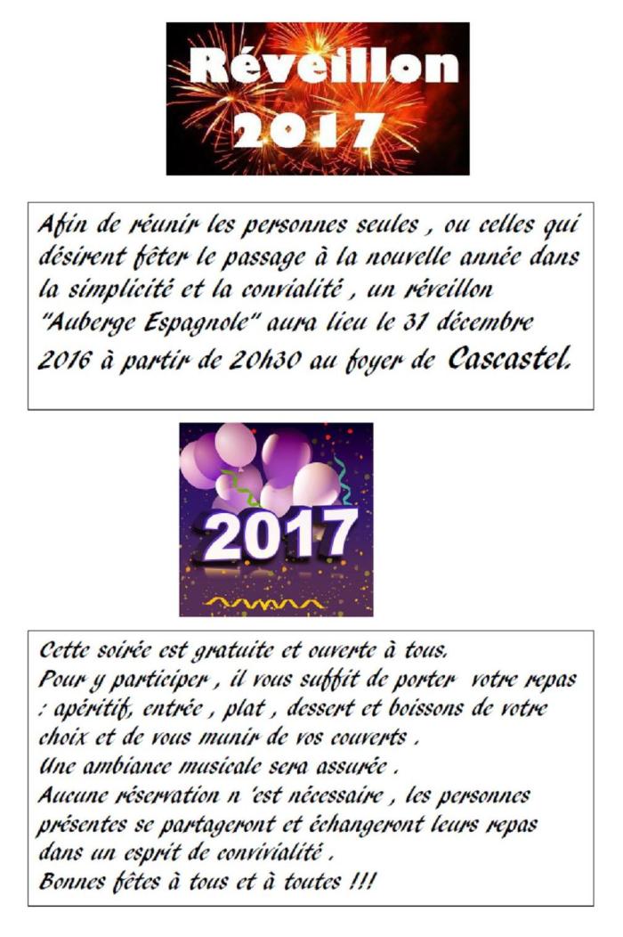 Le 31 Décembre 2016, Auberge Espagnole
