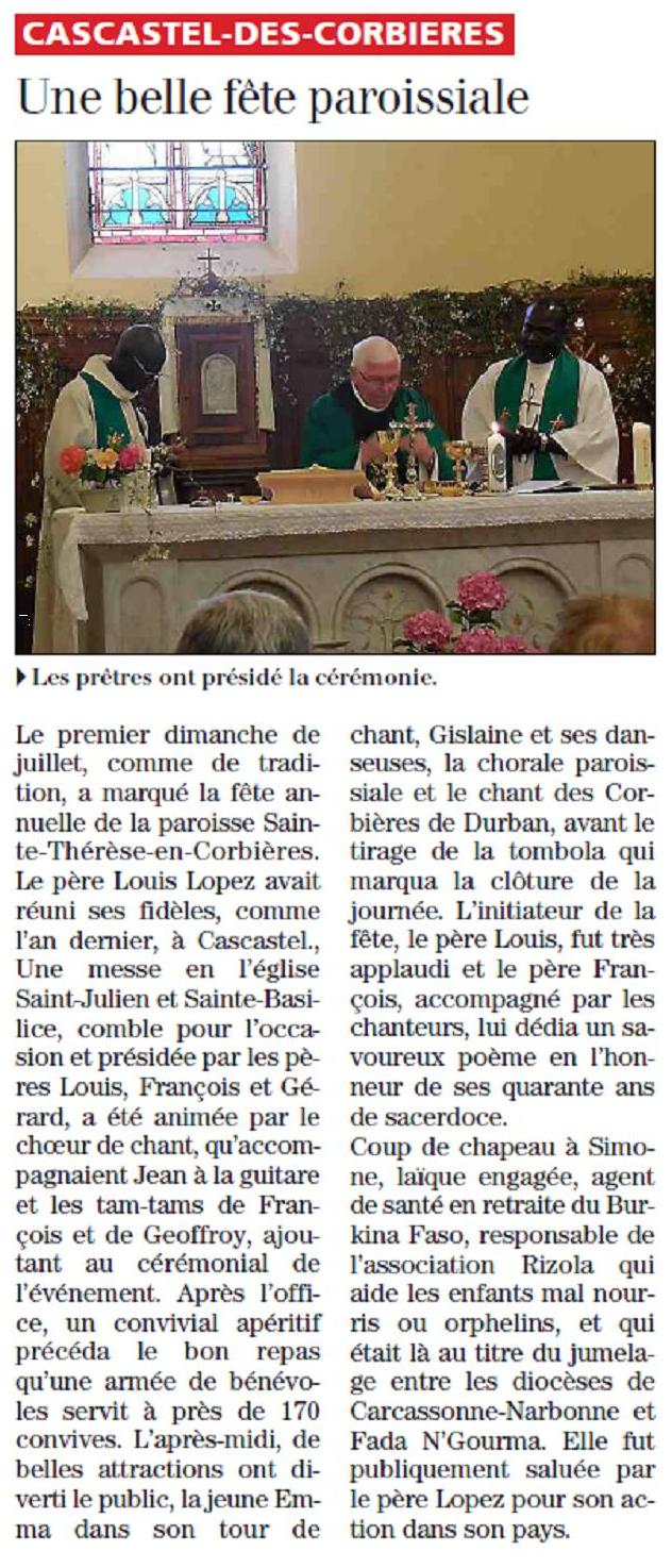 Fête Paroisse 2016, l'Independant