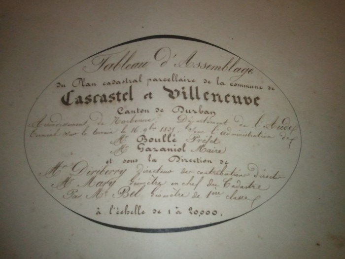 Cadastre 1835, Gazaniol, Maire