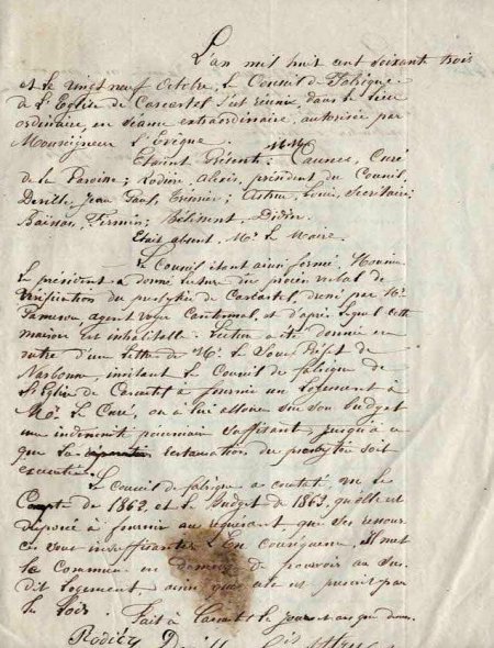 Conseil de Fabrique église Cascastel,