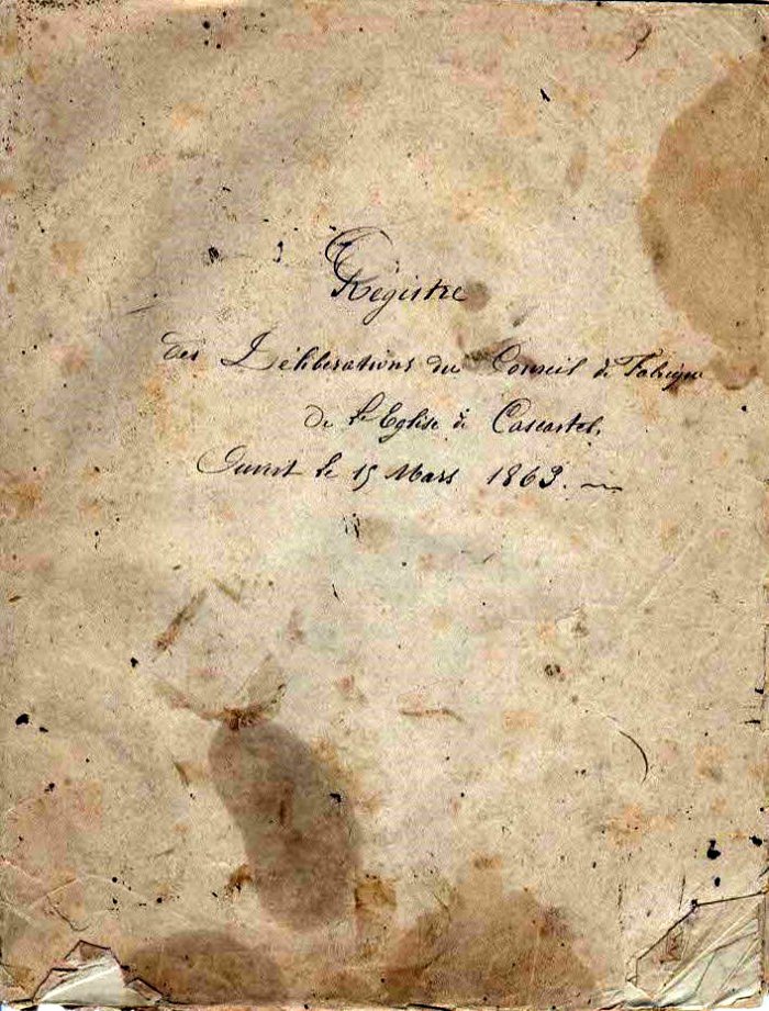 Registre Conseil Fabrique, 15 Mars 1863