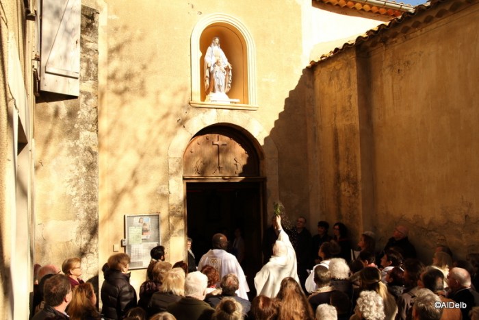 Dimanche 1er Avril 2018, Bénédiction ND du Portail par le Père Louis