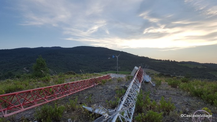 Juin 2018, destruction du mat de mesures EDF Energies Nouvelles